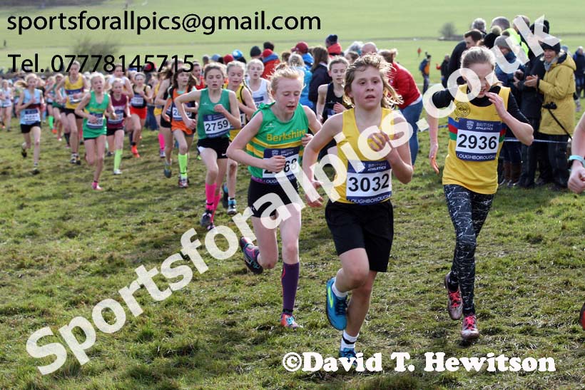 Girls under-13s 2019 British Athletics Inter Counties Cross Country, Prestwood Hall, Loughborough. Photo:  David T. Hewitson/Sports for All Pics